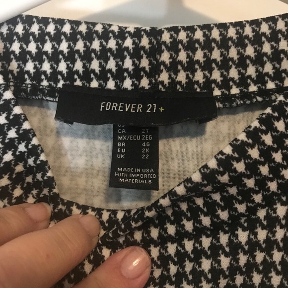 Forever 21 Houndstooth Top Sz 2X - Picture 4 of 4
